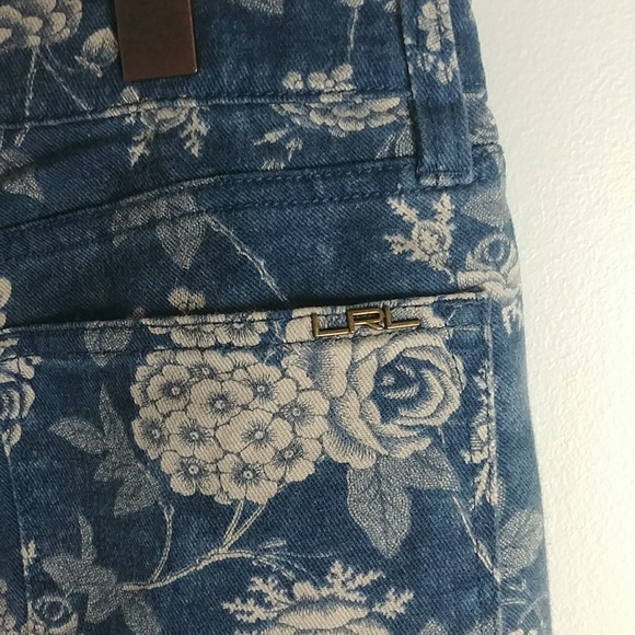 Lauren Jean Company Floral Denim Jeans Pants - Picture 7 of 7